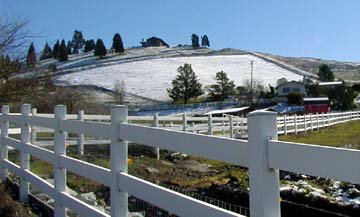 White fence and snow