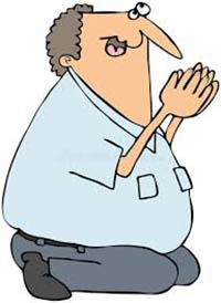 Cartoon of Man Praying