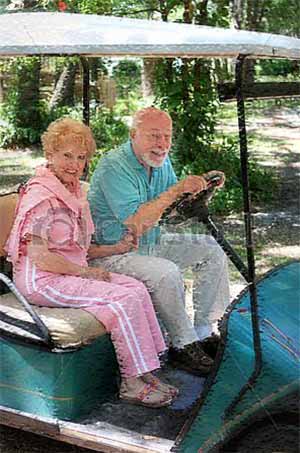 Seniors on Golfcart