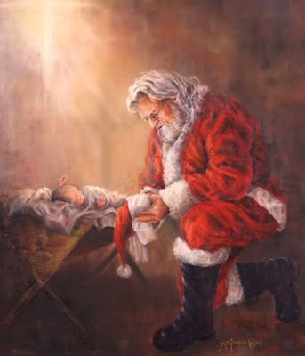 Santa Kneeling