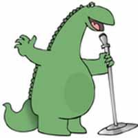 Green Dinosaur Comedian