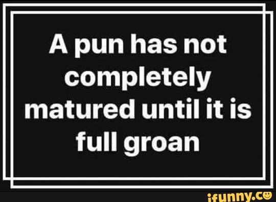 A pun has not completely matured until it is full groan.