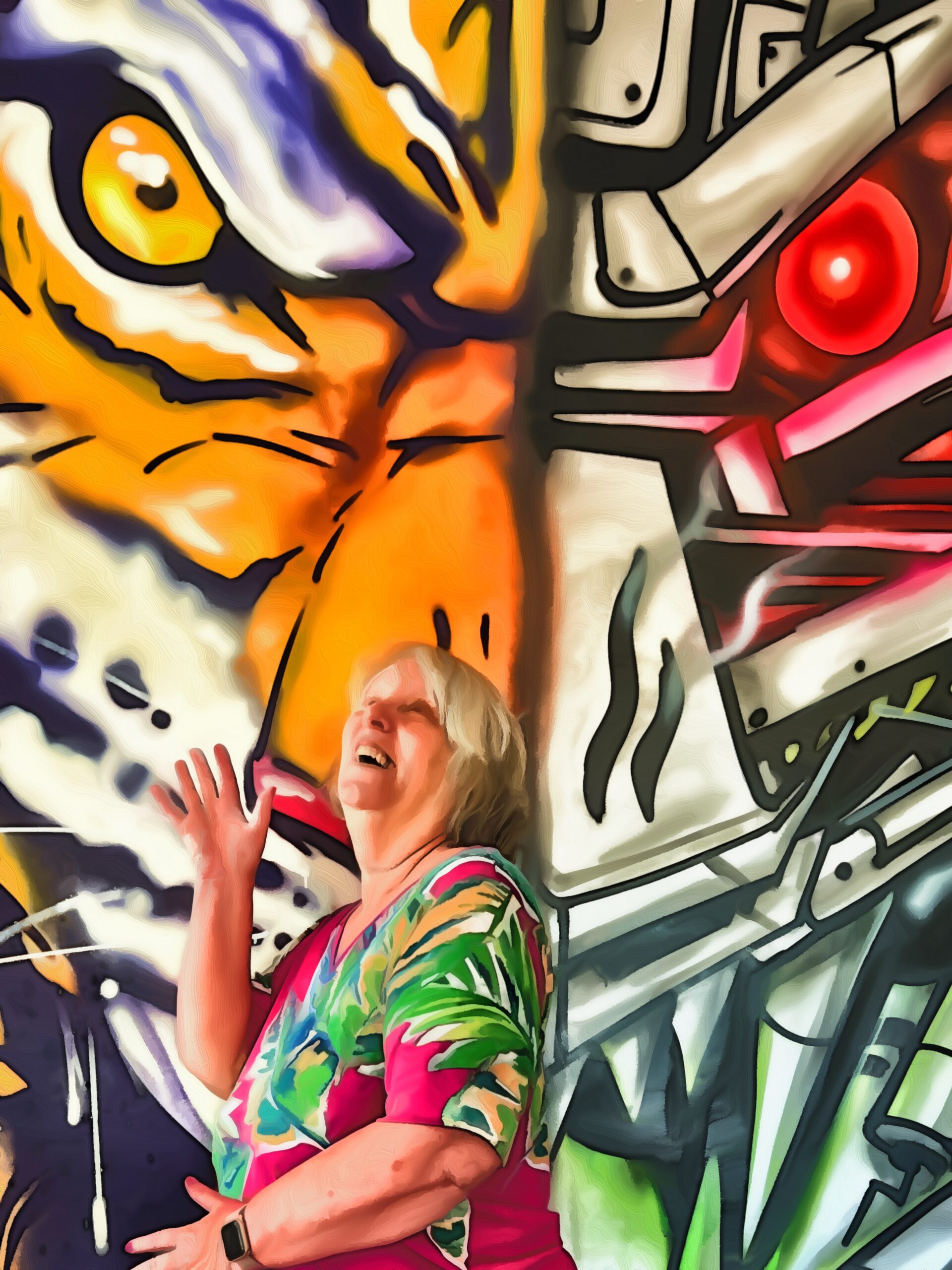 Ann at Hacker Dojo with tiger