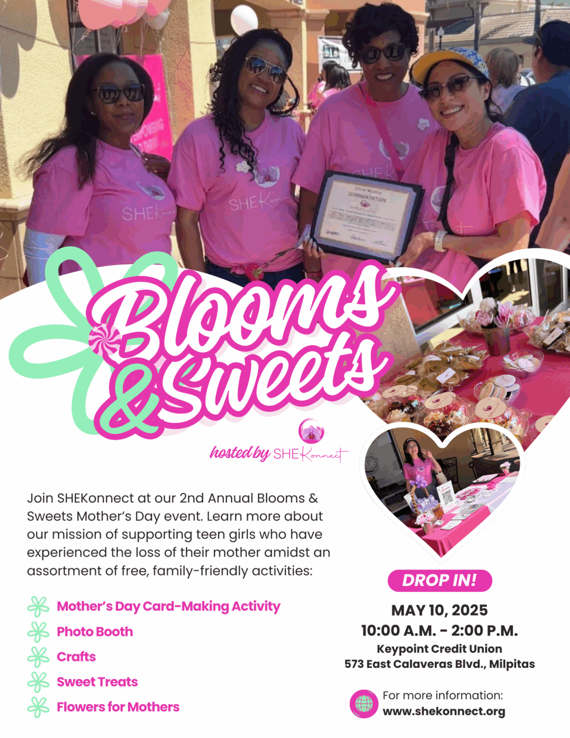 Blooms & Sweets Mother's Day Event. May 10, 2025